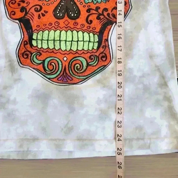 Skull graphic print short sleeve tee casual t-shirt size medium - Picture 2 of 8